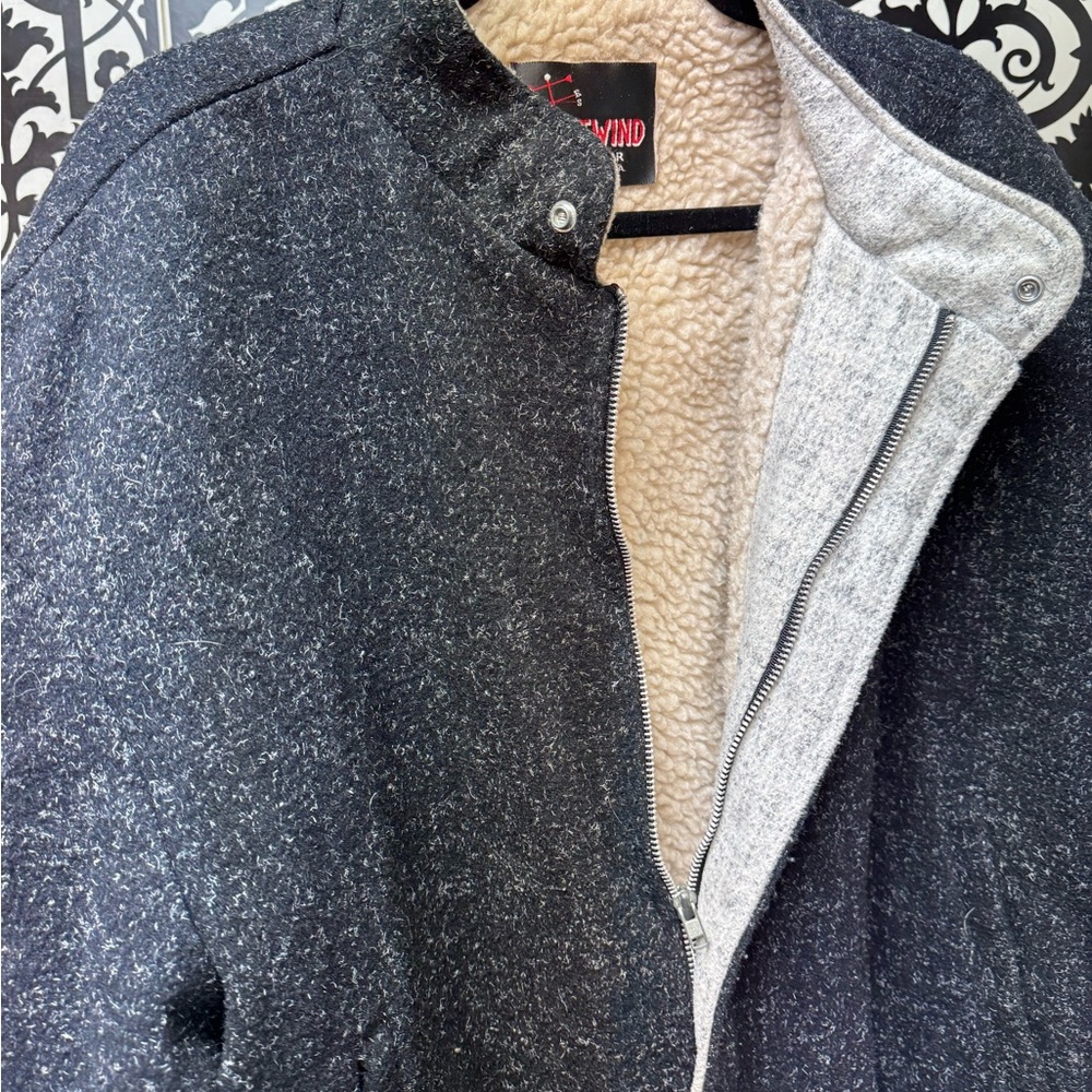 Men's Black Bomber Winter Jacket - Picture 14 of 15